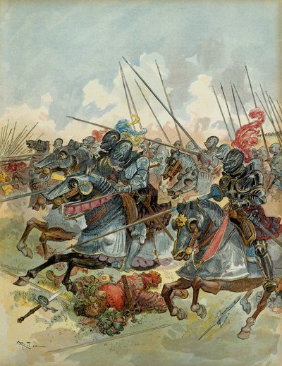 Sjätte italienska kriget (1521-1526): Slaget vid Pavia (Italien), 24 februari av Albert Robida