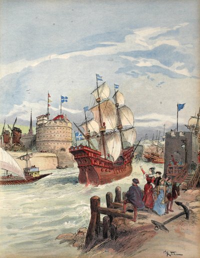 Konungens flotta i Havre: La Belle Francoise, illustration från 