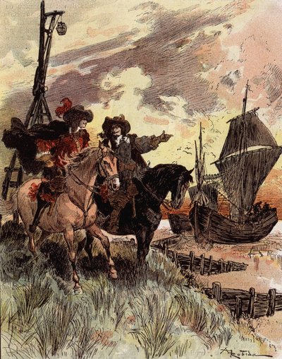 Kapten Bellormeaus blyghet - "" Bellormeau inspekterade Fort Philippe"". Karaktär från Albert Robidas bok. Omslag "" Den lille fransmannen illustrerad""" av 1899-12-16. av Albert Robida