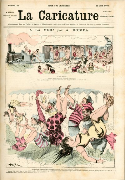 Till havet! 1880 (gravyr) av Albert Robida