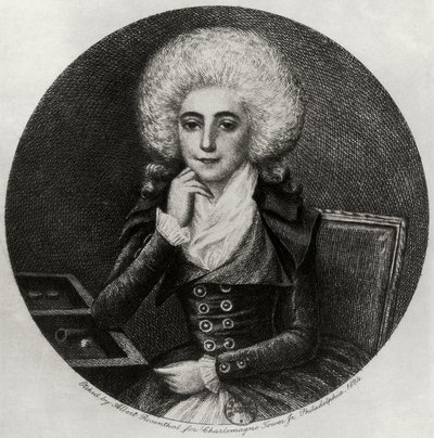 Porträtt av Marie-Madeleine Pioche de La Vergne (gravyr) av Albert Rosenthal