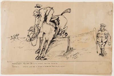WWI tecknad, 22 september 1917 (penna och bläck på papper) av Albert Warbrick