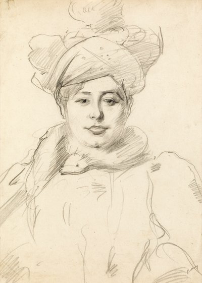 Kvinna med hatt, cirka 1905 av Albert de Belleroche