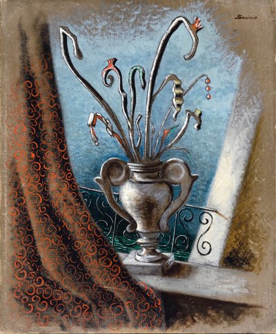 Fleurs (olja på duk) av Alberto  Savinio