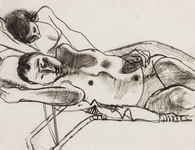 På lettini (kol på papper) av Alberto Morrocco