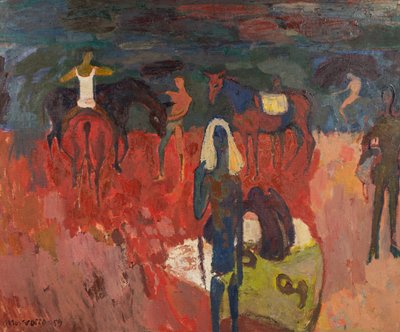 Ryttare på en strand av Alberto Morrocco