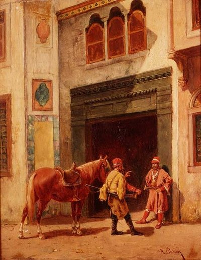 Araber vid en port av Alberto Pasini