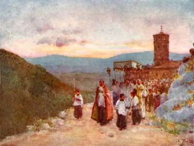 Procession med värdshuset i Subiaco av Alberto Pisa