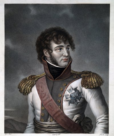 Porträtt av Joachim Murat - Gregorius, Albert (1774-1853) - ca 1806 - Etsning, akvarell - 48,5x38 - Privat samling av Albertus Gregorius