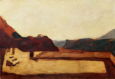 Am Kalvarienberg bei Bozen - Golgata nära Bolzano, Italien (målning på duk) av Albin Egger-Lienz