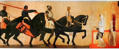 Kung Etzels intåg i Wien (olja på duk) av Albin Egger-Lienz