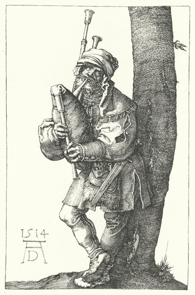 Säckpipare av Albrecht (after) Durer or Duerer