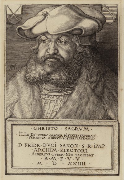 Fredrik den vise, kurfurst av Sachsen (gravyr) av Albrecht (after) Durer or Duerer