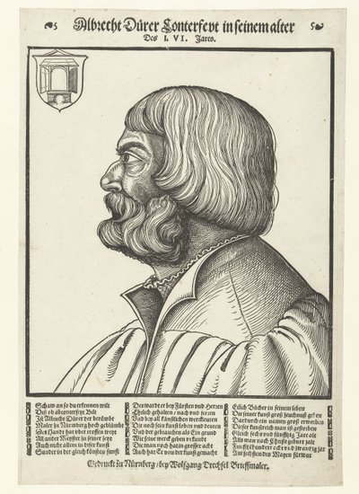 Porträtt av Albrecht Dürer (1471-1528) av Albrecht (after) Durer or Duerer