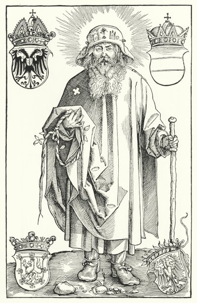 St Coloman (gravyr) av Albrecht (after) Durer or Duerer