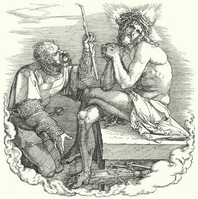 Titelsida från The Large Passion av Albrecht Durer, som skildrar Kristi sista dagar på jorden (gravyr) av Albrecht (after) Durer or Duerer