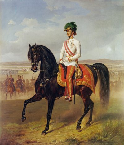 Kejsar Franz Joseph I till häst... av Albrecht Adam