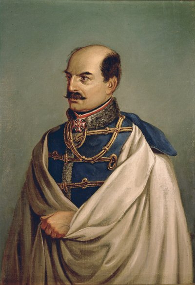 Feldzeugmeister Joseph greve Jellacic, Banus av Kroatien ... (målning på duk) av Albrecht Adam