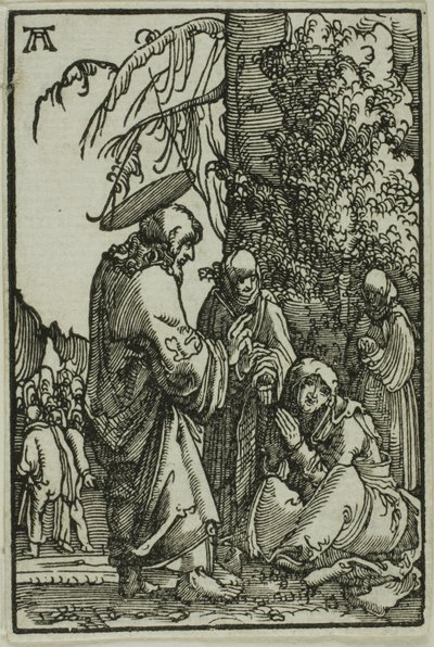 Kristus tar avsked med sin moder, från människans fall och återlösning av Albrecht Altdorfer