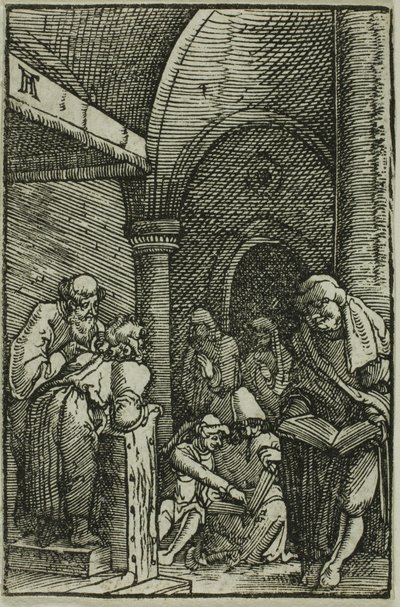 Kristus bland läkarna, från Människans fall och återlösning av Albrecht Altdorfer