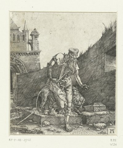 Saint Hieronymus på gården till en kyrka av Albrecht Altdorfer