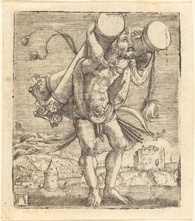 Herkules som bär Gades-pelaren av Albrecht Altdorfer