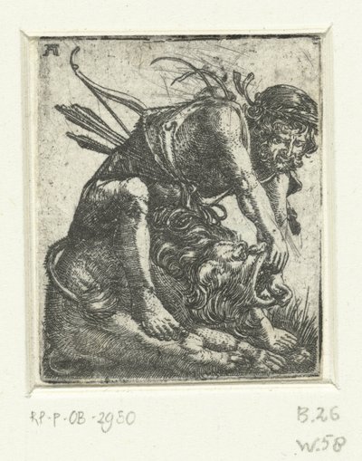 Herkules dödar det Nemeiska lejonet av Albrecht Altdorfer