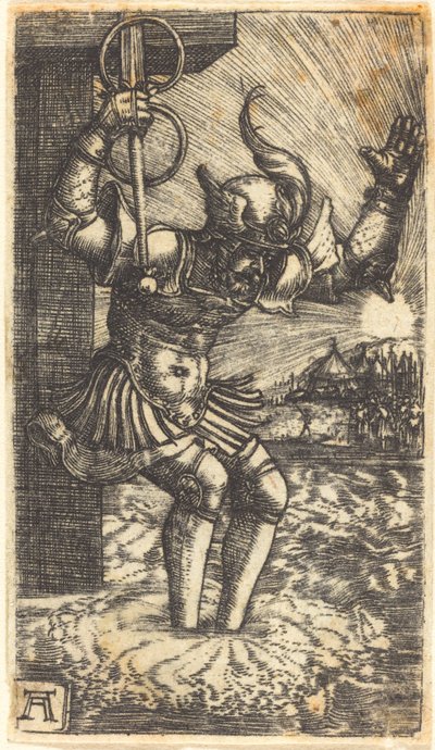 Horatio Cocles hoppar in i floden Tibern av Albrecht Altdorfer