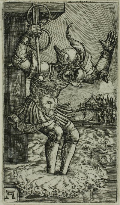 Horatius Cocles hoppar ner i Tibern av Albrecht Altdorfer