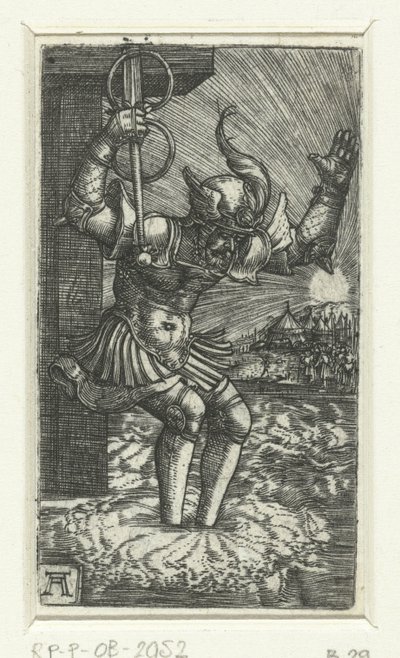 Horatius Cocles hoppar in i Tibern av Albrecht Altdorfer
