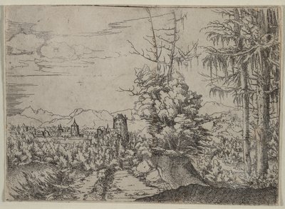 Landskap med två tallar av Albrecht Altdorfer