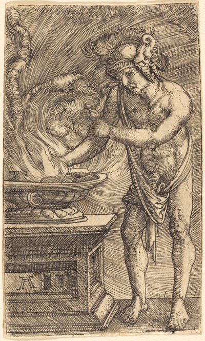 Mucius Scaevola bränner sin hand av Albrecht Altdorfer