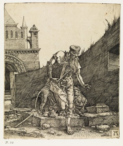 Saint Jerome går på en kyrkogård, före 1519. av Albrecht Altdorfer