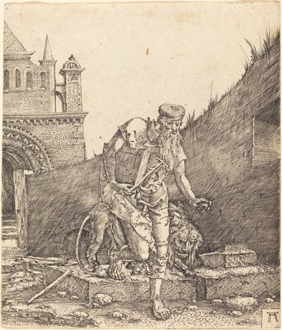 Saint Hieronymus på en innergård av Albrecht Altdorfer