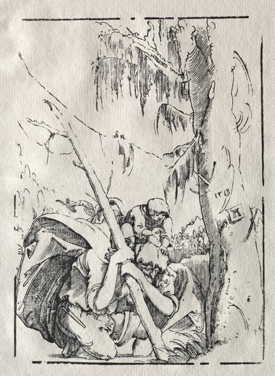 St. Christopher korsar vattnet med Kristus på sina axlar, 1513. av Albrecht Altdorfer