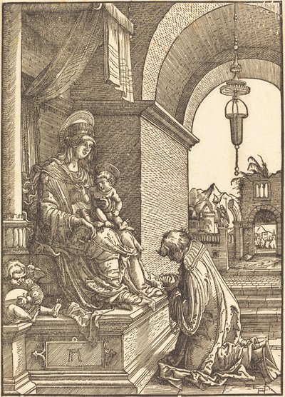 Suppliant knästående inför jungfrun och barnet av Albrecht Altdorfer