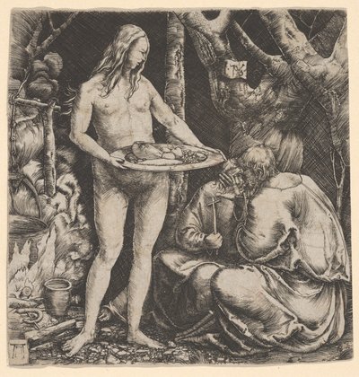 Två eremiters frestelse av Albrecht Altdorfer
