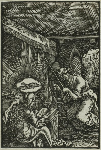 Bebådelsen, från Människans fall och återlösning av Albrecht Altdorfer