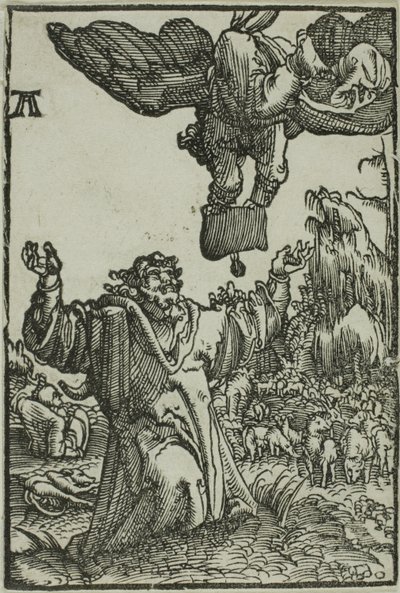 Bebådelsen till Joachim, från människans fall och återlösning av Albrecht Altdorfer