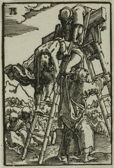 Nedstigningen från korset, från Människans fall och återlösning av Albrecht Altdorfer