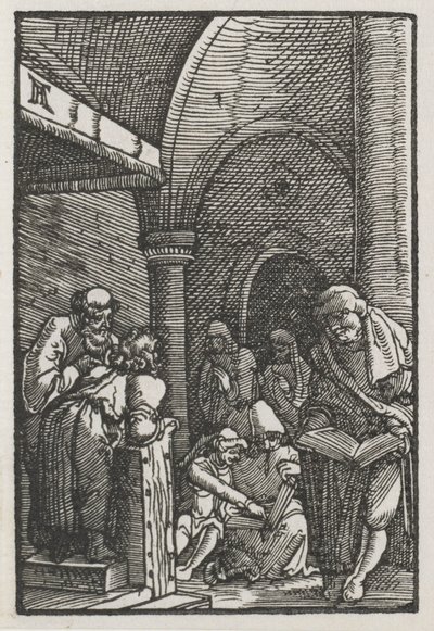 Människans fall och återlösning: Kristus disputerar med läkarna, ca. 1515. av Albrecht Altdorfer
