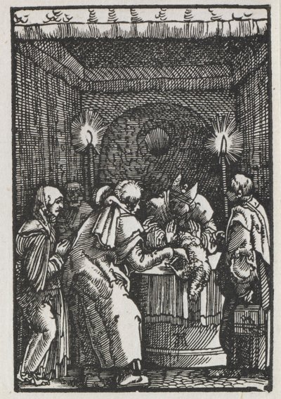 Människans fall och återlösning: Joachims offer förkastat av översteprästen, ca. 1515. av Albrecht Altdorfer