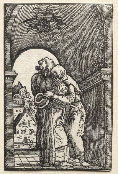 The Fall and Redemption of Man: The Embrace of Joachim and Anne at the Golden Gate av Albrecht Altdorfer