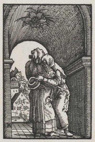 The Fall and Redemption of Man: The Embrace of Joachim and Anne at the Golden Gate av Albrecht Altdorfer