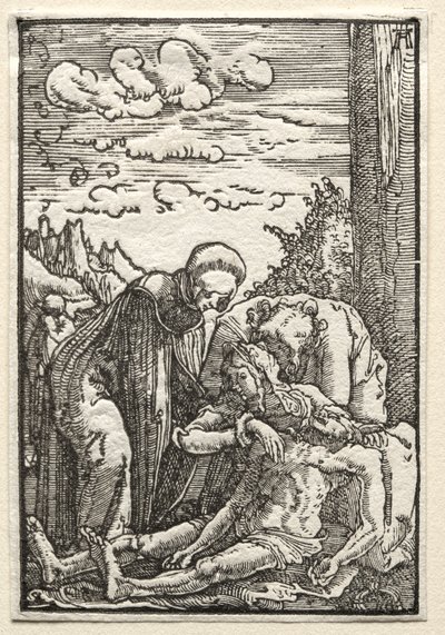 Människans fall och återlösning: klagan under korset av Albrecht Altdorfer