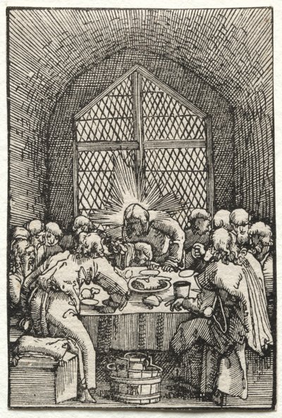 Människans fall och återlösning: Nattvarden av Albrecht Altdorfer