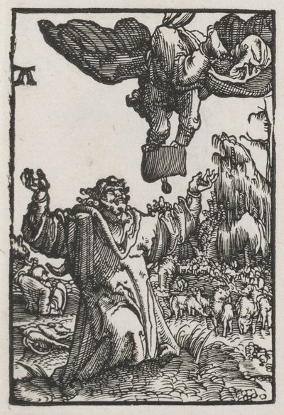 Människans fall och återlösning: ängelns budskap till Joachim av Albrecht Altdorfer