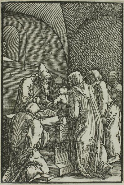 Presentationen i templet, från Människans fall och återlösning av Albrecht Altdorfer