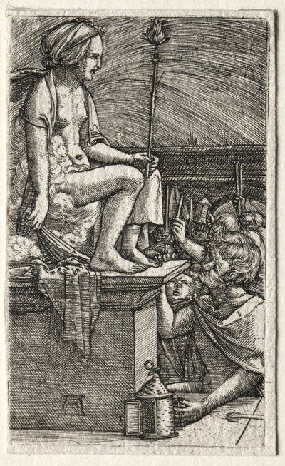 Den romerska kurtisanen eller The Revenge of the Sorcerer Virgil, 1520-1526. av Albrecht Altdorfer