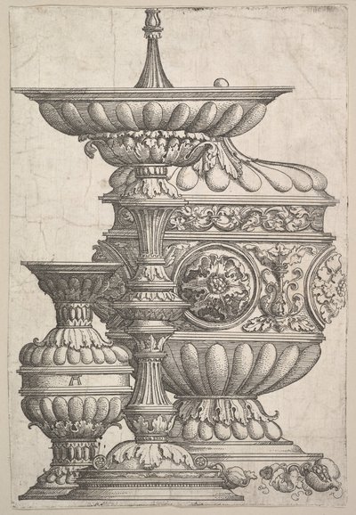 Tre eleganta kärl på en vit bakgrund, ca. 1525. av Albrecht Altdorfer